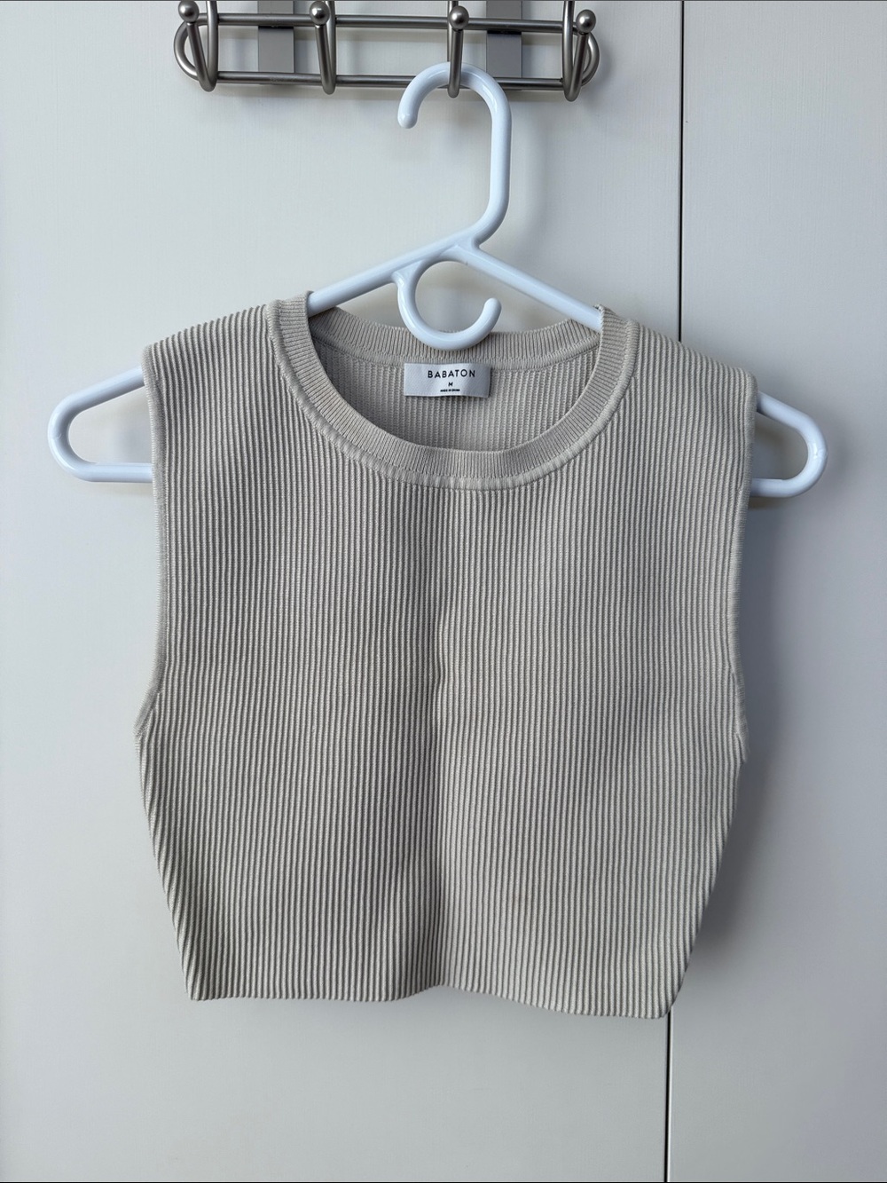 Aritzia Babaton Sculpt Knit Muscle Tank in Cream - Picture 2 of 2